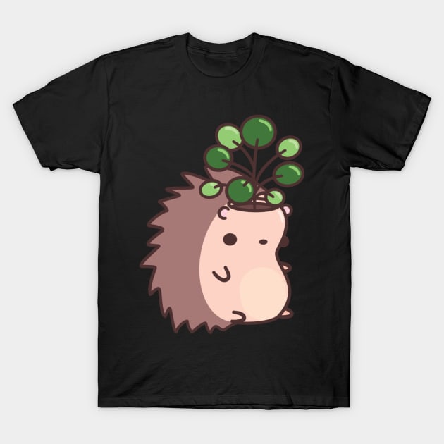 Hedgehog Planter with Pancake Plant T-Shirt by mohu